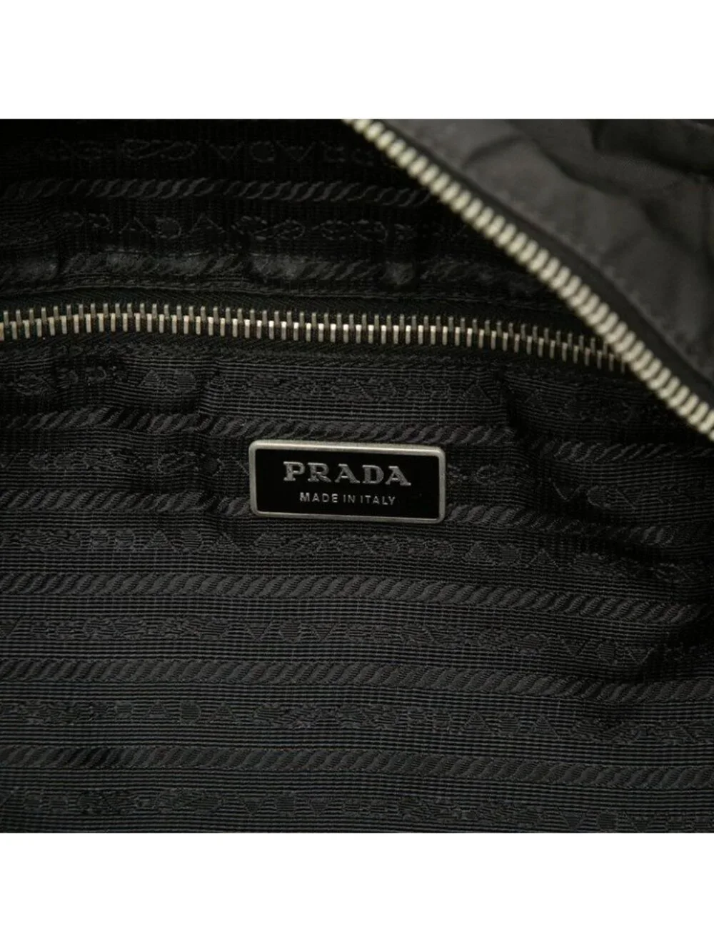 Prada Tessuto Tote Bag Black Nylon Saffiano Leather